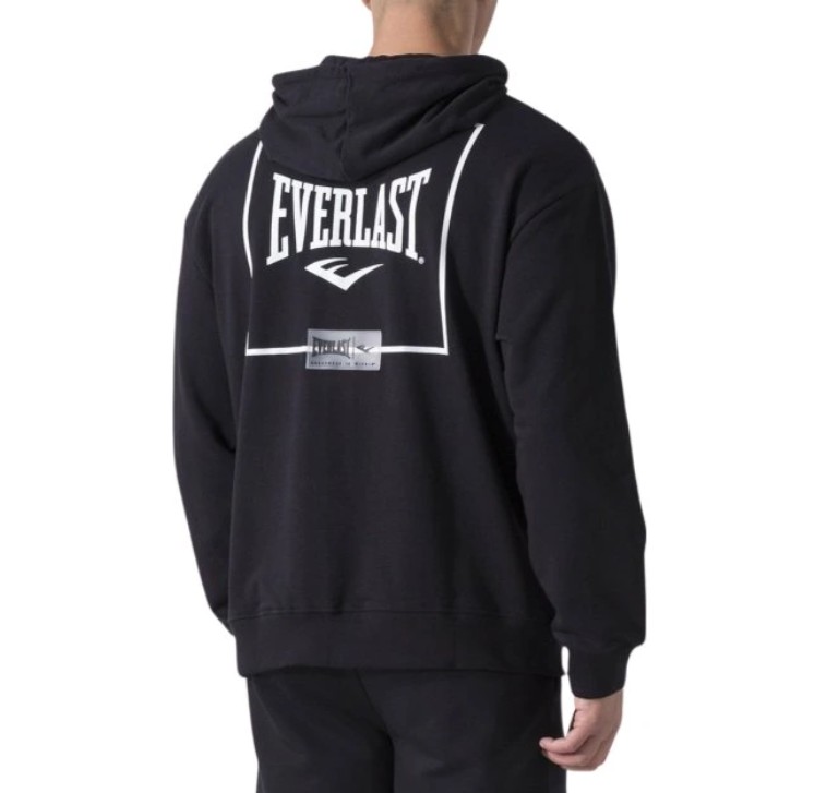 Everlast Hoodie Square Logo Zipped, Schwarz