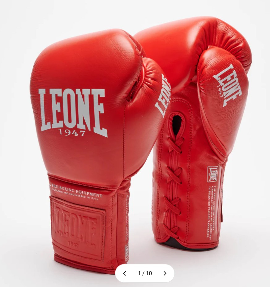 Leone Boxing Gloves The Greatest with Laces, Red