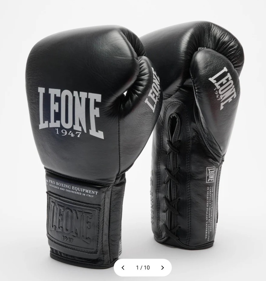Leone Boxhandschuhe The Greatest mit Schnürung, Schwarz