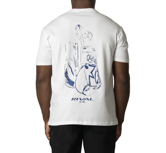 Rival T-Shirt Faded Gloves mit Spandex, Weiss