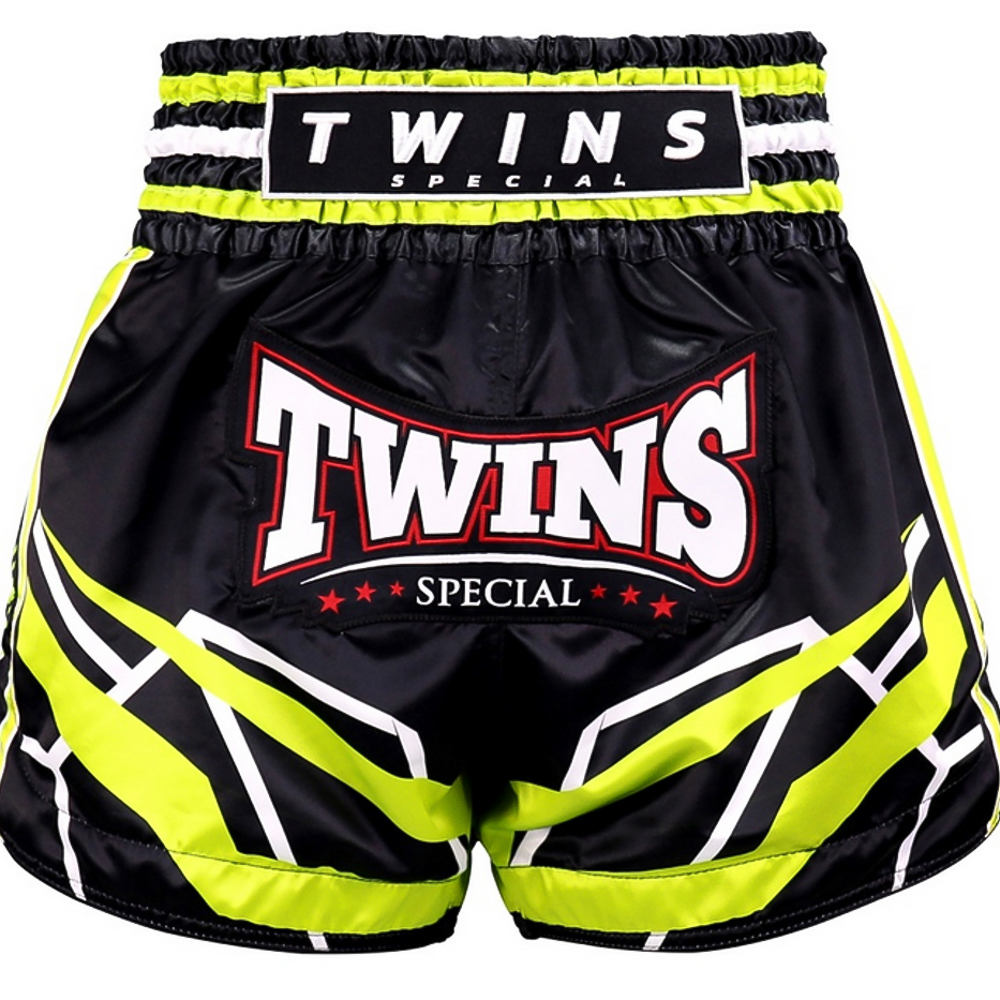 Twins Muay Thai Shorts Racing, Schwarz-Grün