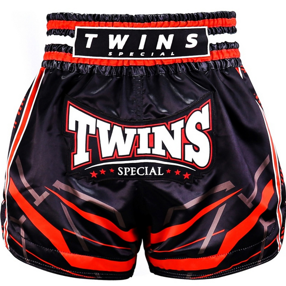Twins Muay Thai Shorts Racing, Schwarz-Rot