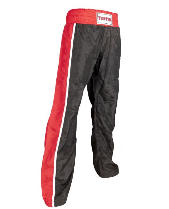 Top Ten Kickboxhose Stripes, Schwarz-Rot