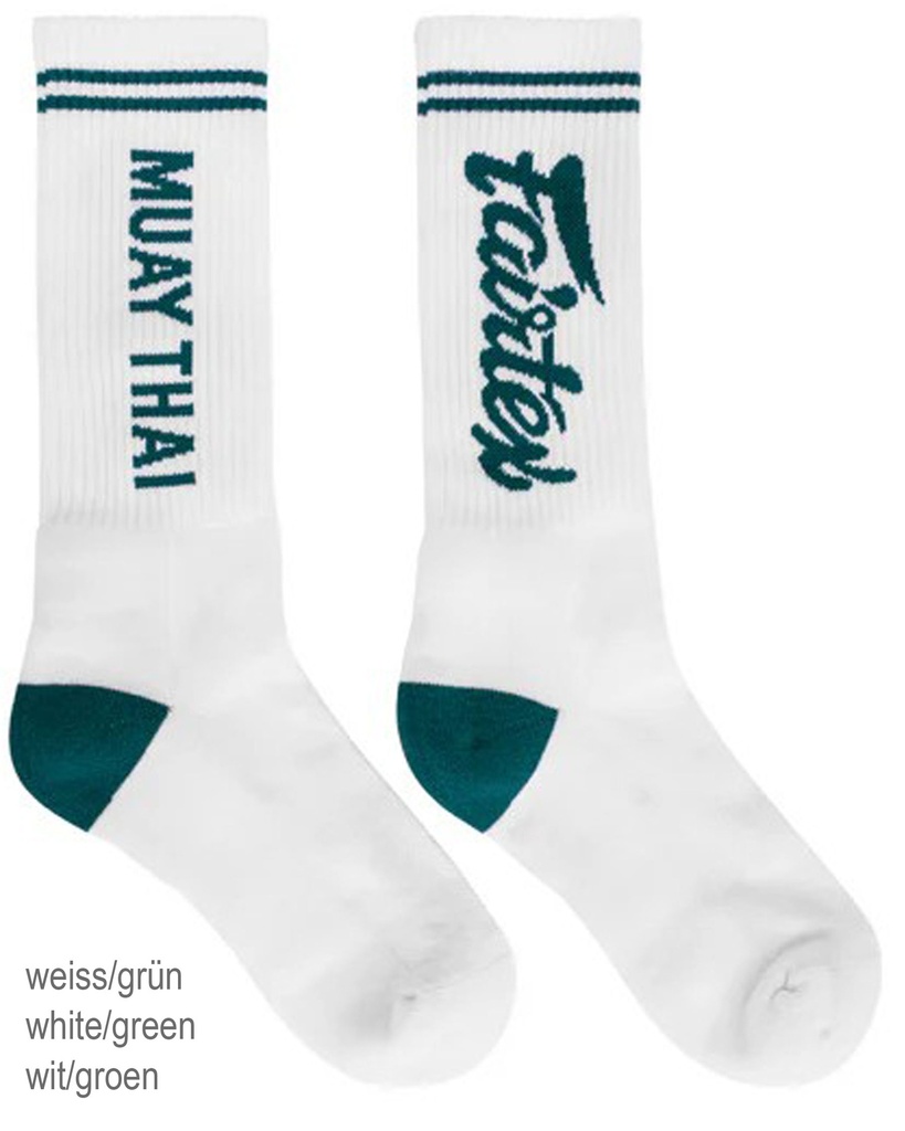 Fairtex Socks, White-Green