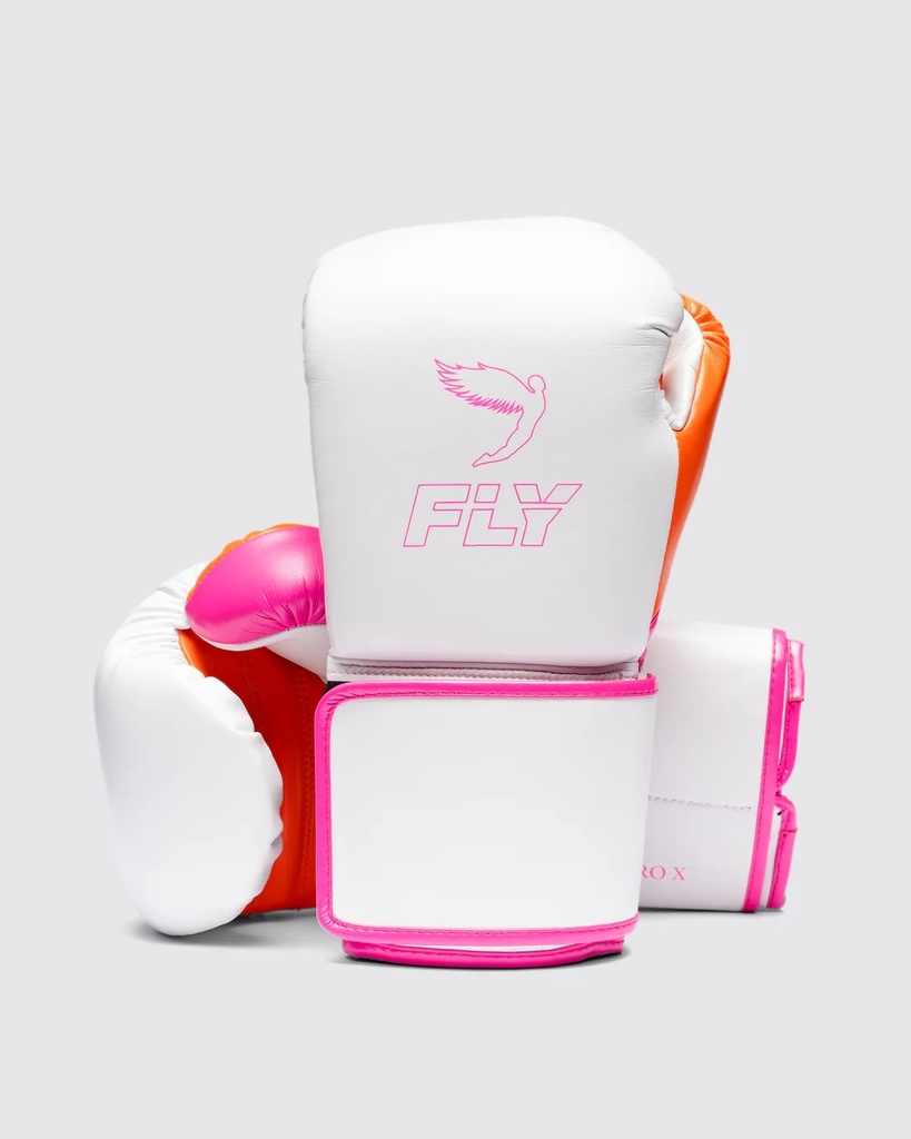 Fly Boxhandschuhe Superloop Pro X 2, Weiß-Pink-Orange