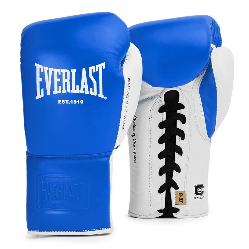 Everlast Boxhandschuhe Powerlock OG Pro-Fight mit Schnürung, Blau