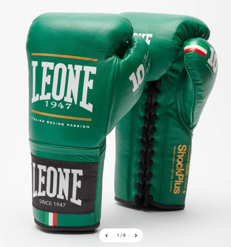 Leone Boxhandschuhe Shock Plus mit Schnürung, Grün