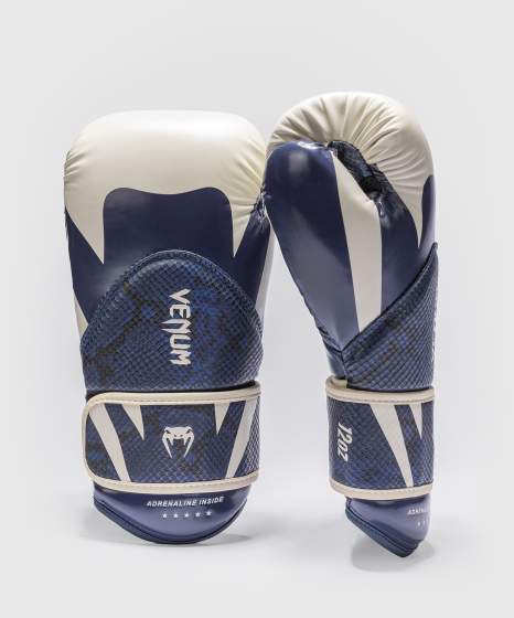 Venum Boxhandschuhe Challenger 4.0 Scales, Blau-Elfenbeinweiß