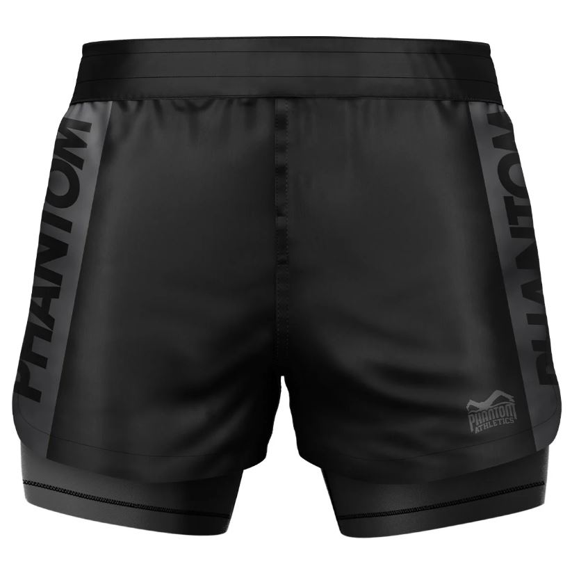 Phantom Fight Shorts Fusion 2in1 Apex, Black-Gray