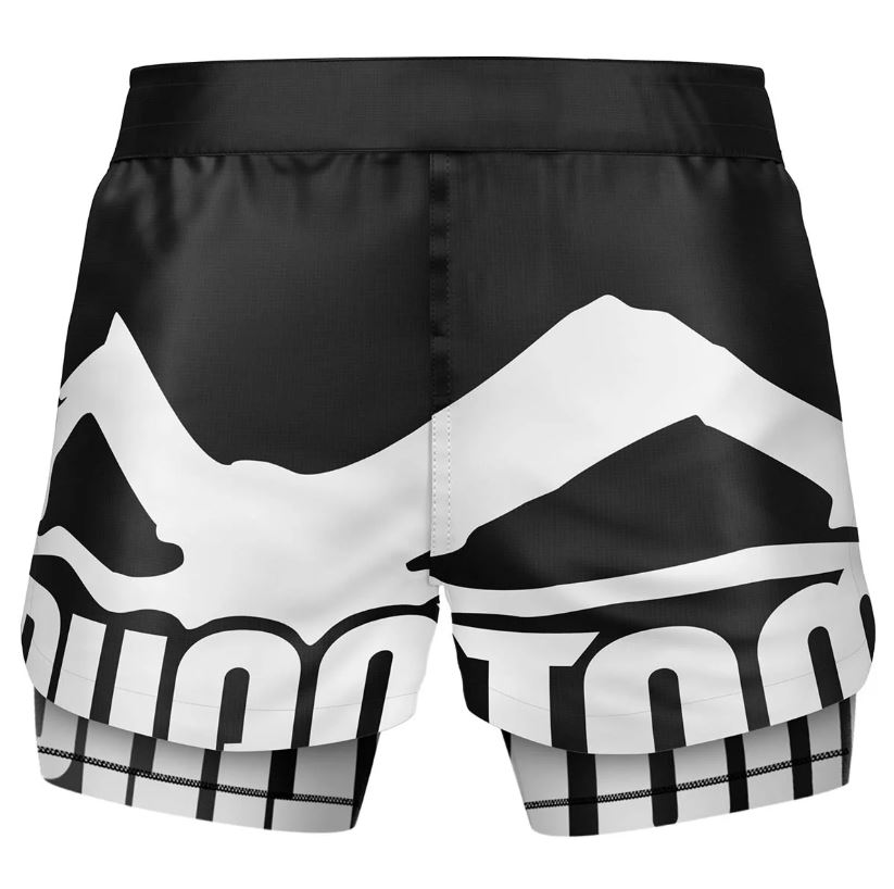 Phantom Fight Shorts Fusion-R 2in1 Savage, Schwarz-Weiß