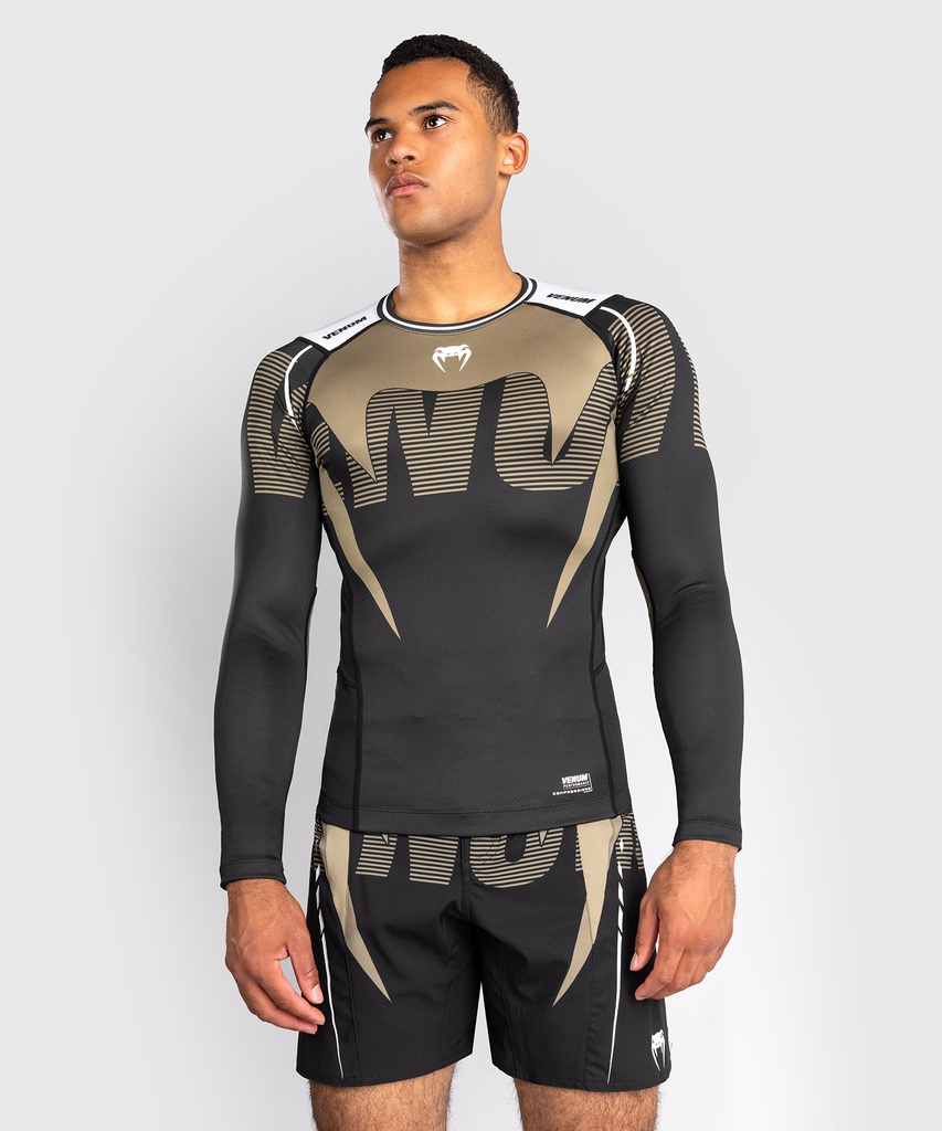 Venum Rash Guard Adrenaline, Schwarz-Sand