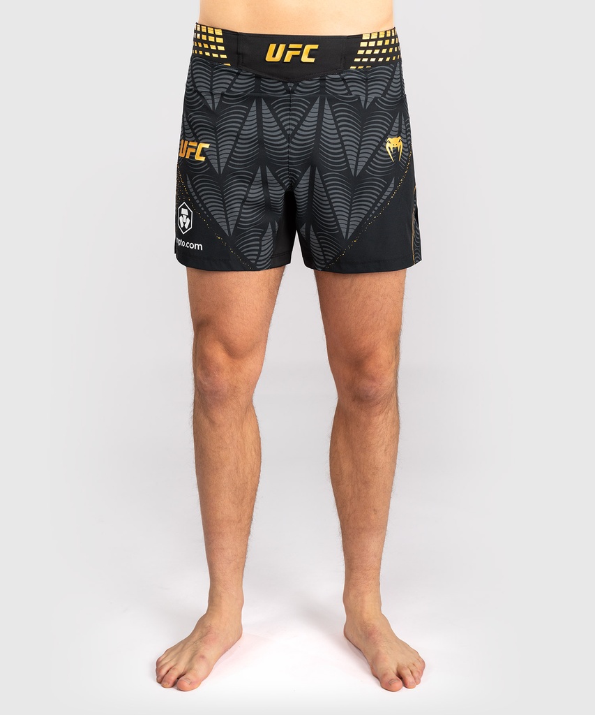 Venum Fight Shorts UFC Zenith Authentic Fight Night Champion Short Fit, Schwarz-Gold