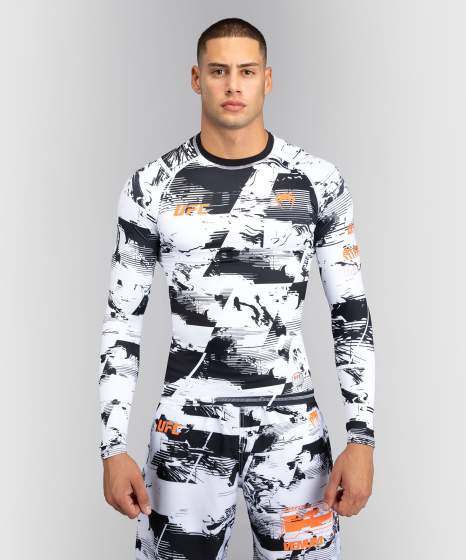 Venum Rash Guard UFC Zenith Authentic Fight Week Performance, Schwarz-Weiß