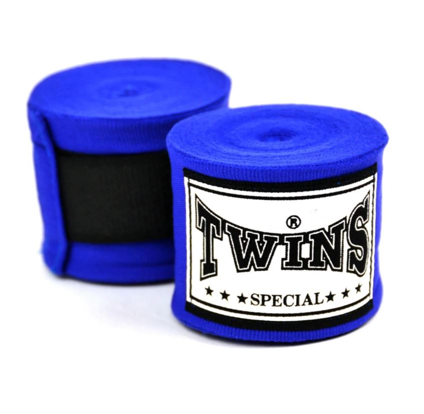 Twins Boxbandagen CH5 4,5m Halbelastisch, Blau