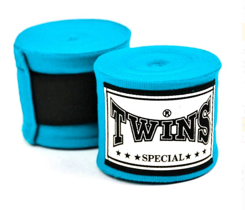 Twins Boxbandagen CH5 4,5m Halbelastisch, Hellblau