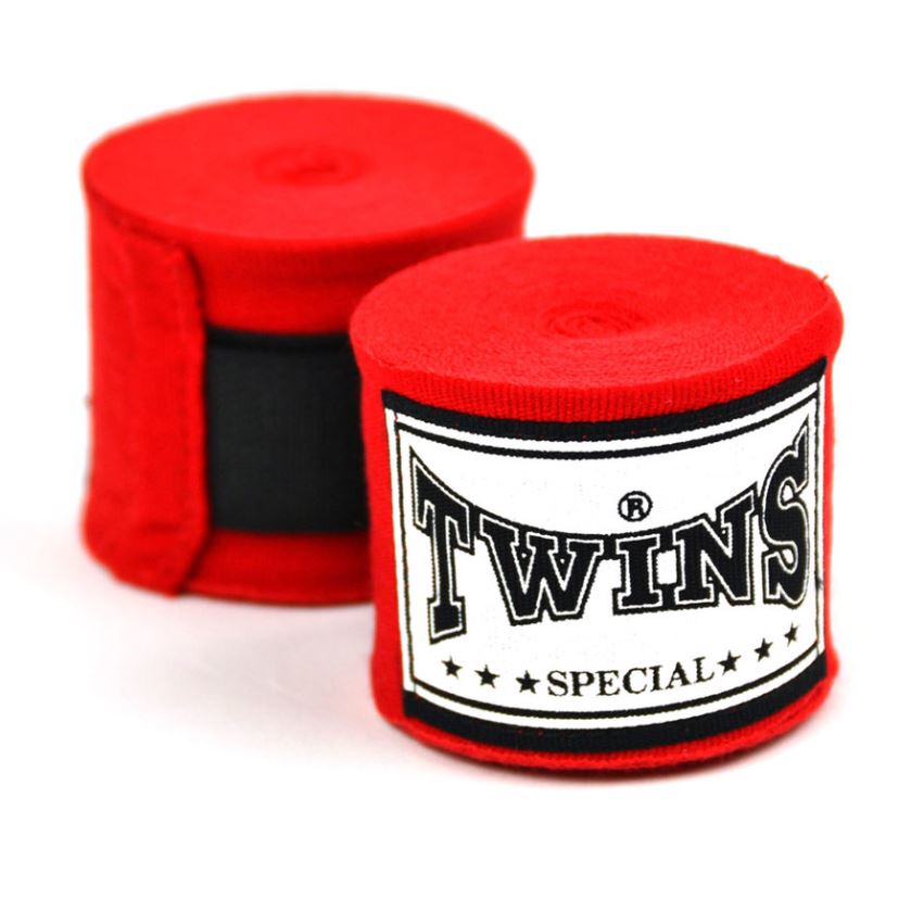 Twins Boxbandagen CH5 4,5m Halbelastisch, Rot