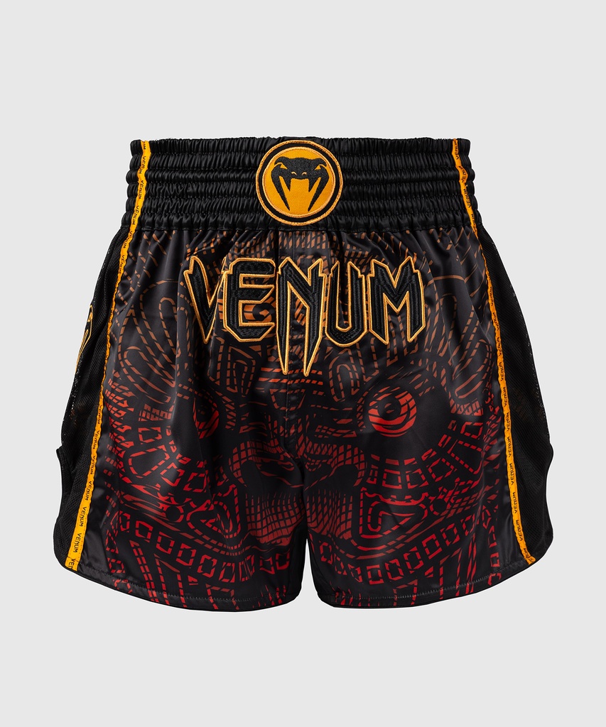 Venum Muay Thai Shorts Quetzal Fury, Black-Red-Mandarin