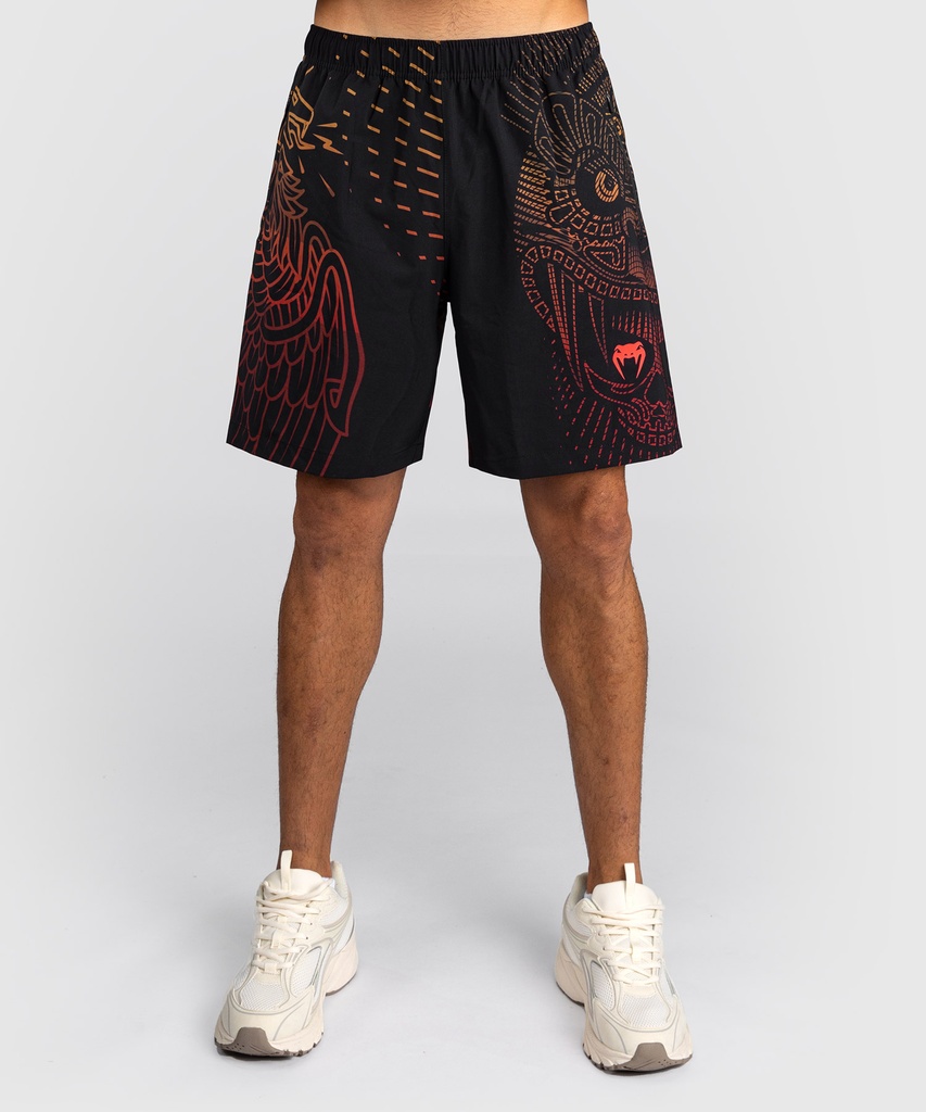 Venum Training Shorts Quetzal Fury, Black-Red-Mandarin