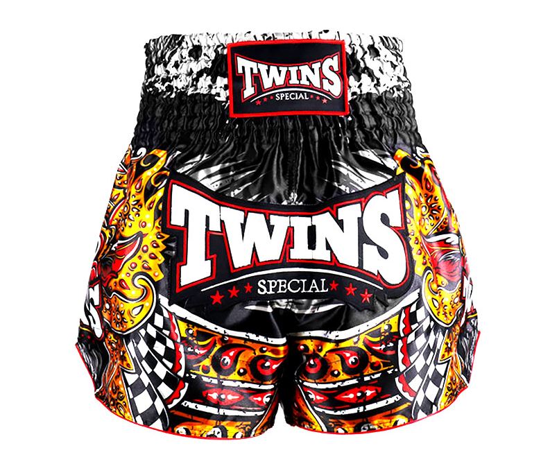Twins Muay Thai Shorts Barong, Schwarz-Gelb