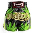 Twins Muay Thai Shorts Grass, Schwarz-Grün