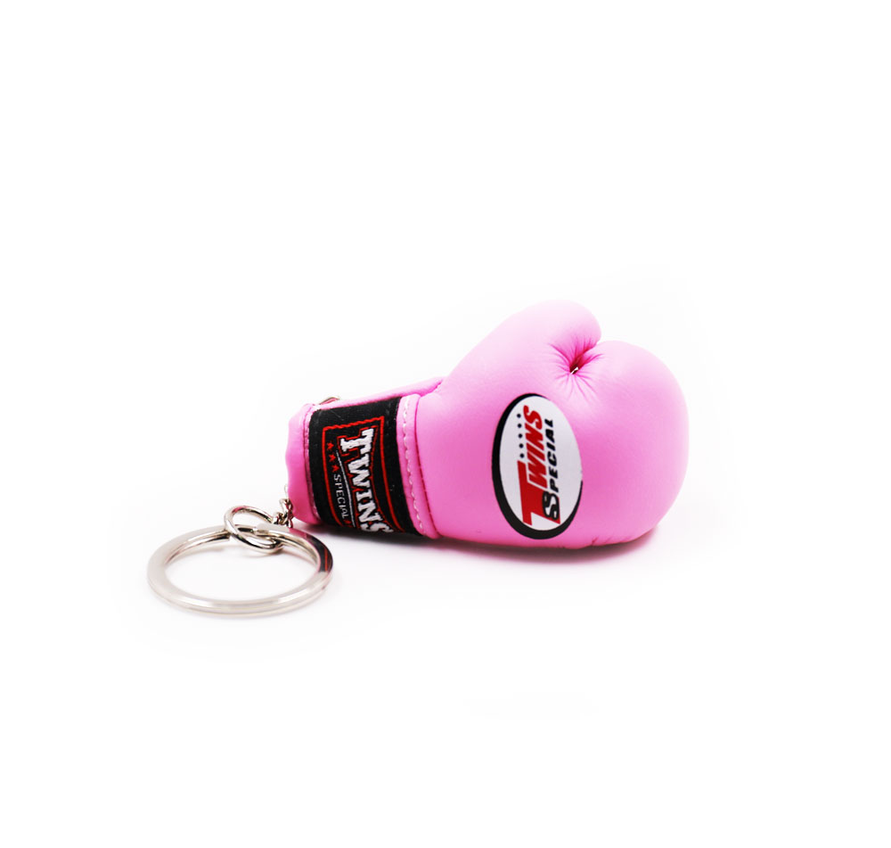 Twins Mini Boxing Gloves Keyring, Pink