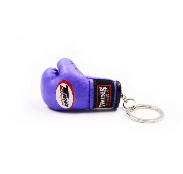 Twins Mini Boxing Gloves Keyring, Purple