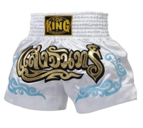 Top King Muay Thai Shorts TKTBS-053, White