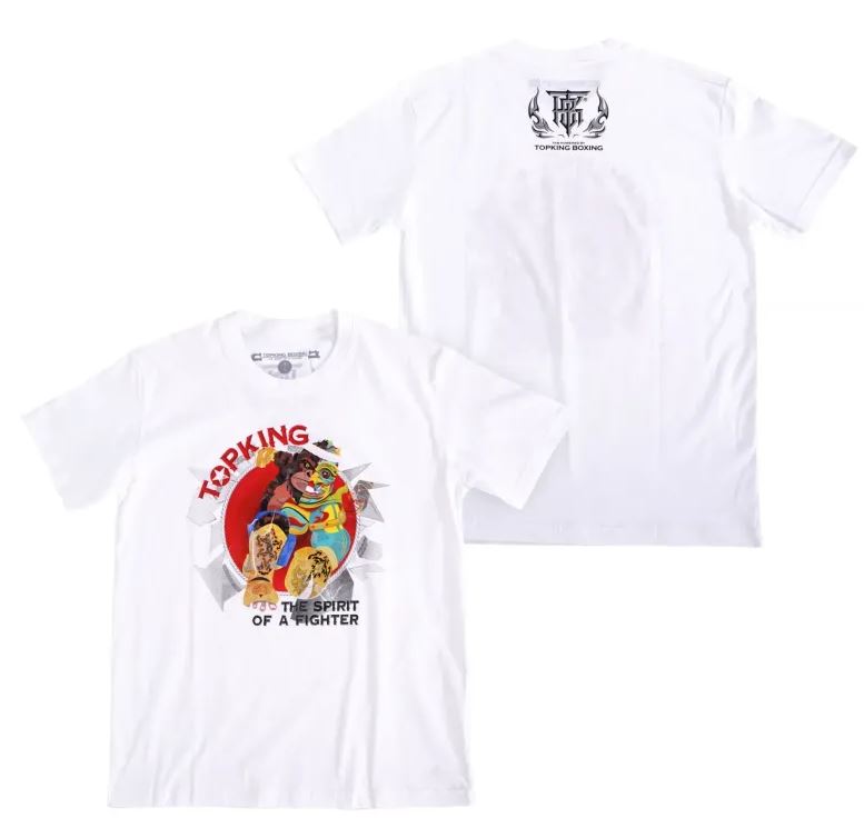 Top King T-Shirt The Spirit of a Fighter, White