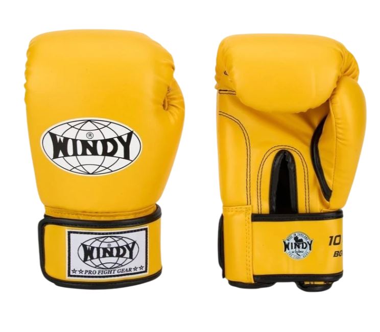 Windy Boxing Gloves Classic Synthetic Leather, Yellow