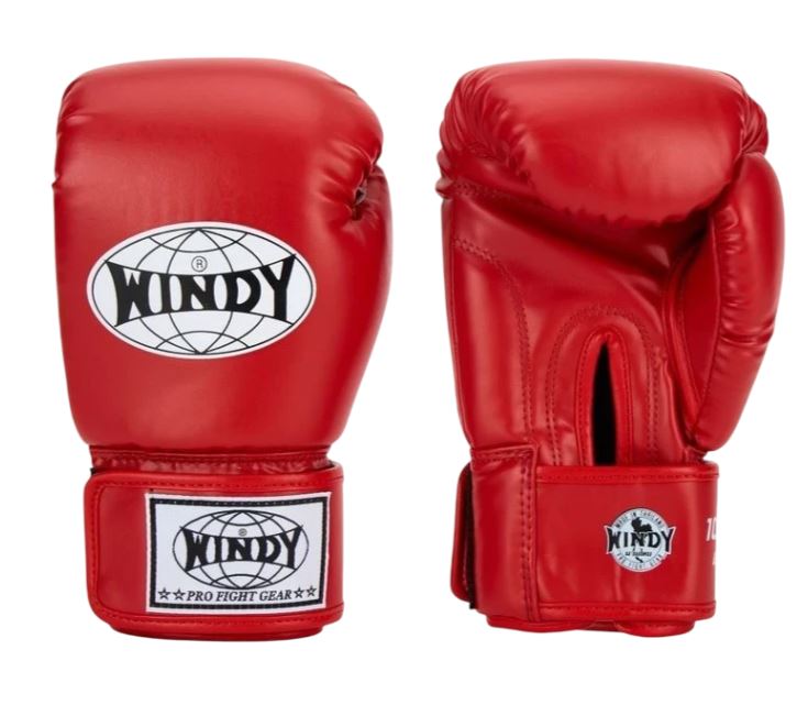 Windy Boxing Gloves Classic Synthetic Leather, Red