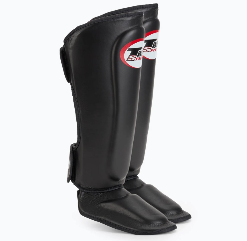 Twins Shin Guards SGL-12 Leather, Black