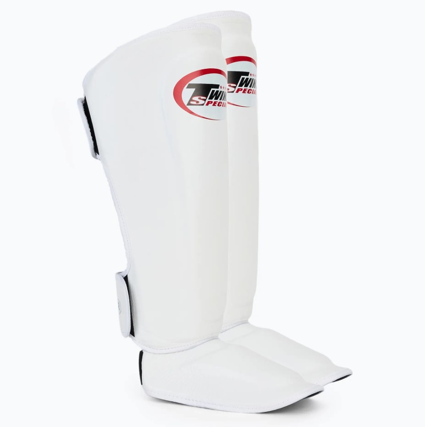 Twins Shin Guards SGL12 Leather, White