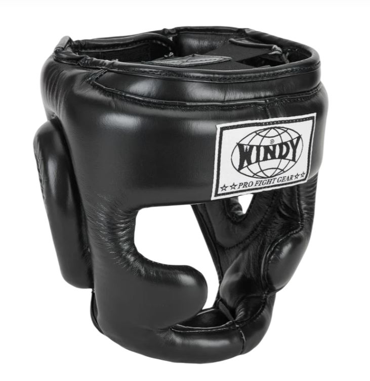 Windy Kopfschutz Leder, Schwarz