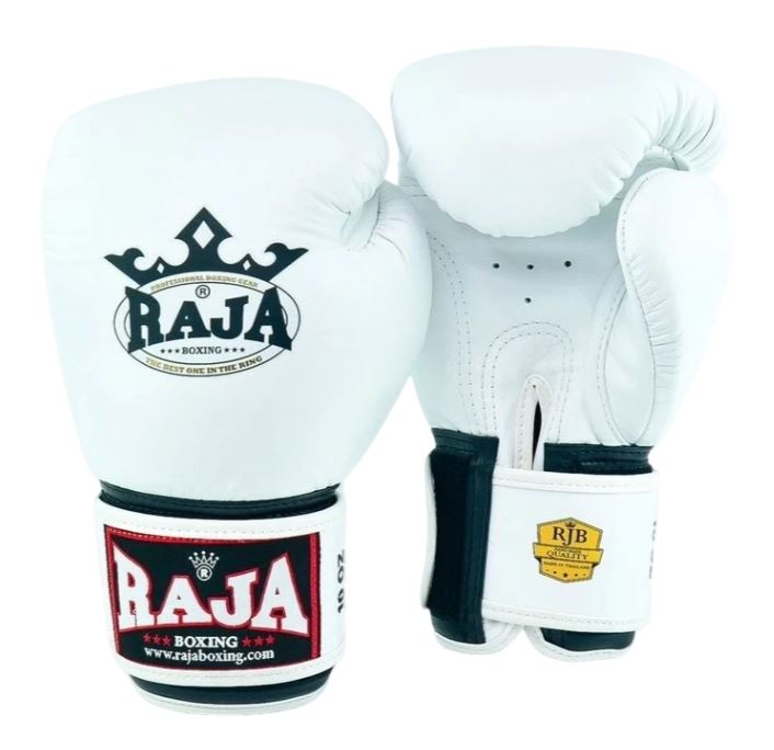 Raja Boxing Glove Standard Leather, White