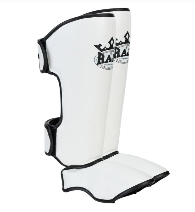 Raja Shin Guards Synthetic Leather, White