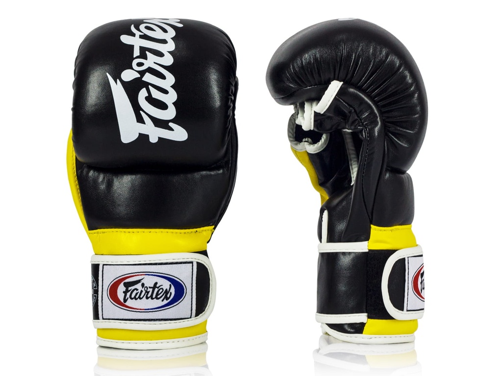 Fairtex MMA Sparring Handschuhe Super FGV18, Schwarz-Gelb