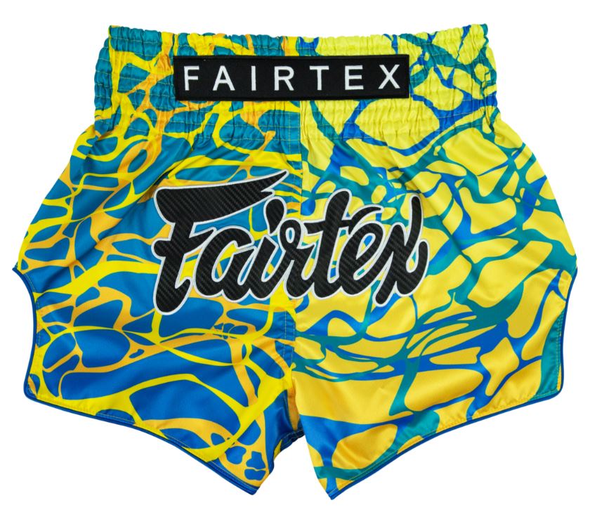 Fairtex Muay Thai Shorts BS1927, Blue-Yellow