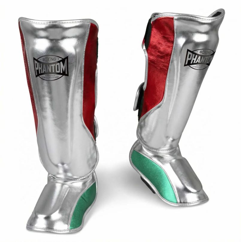 Phantom Shin Guards Mexico, Silver-Red-Green