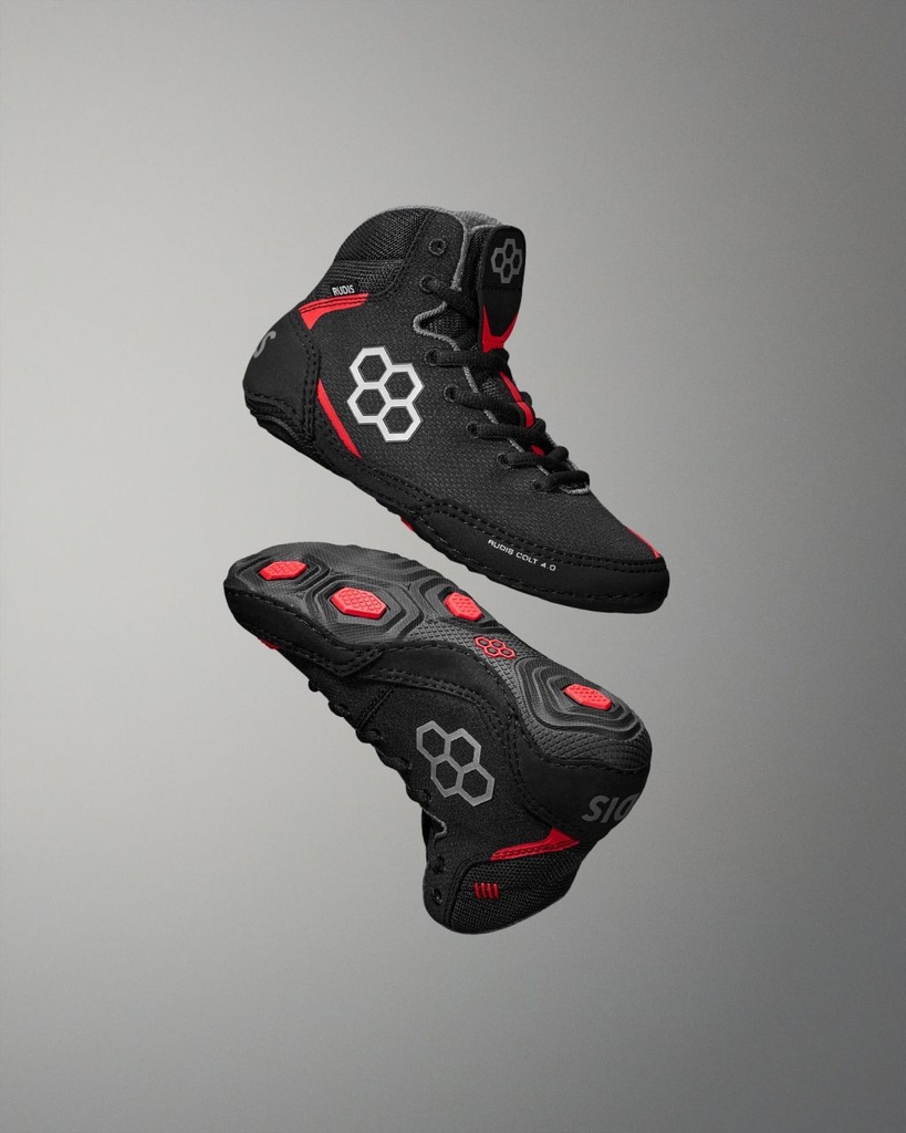 Rudis Ringerschuhe Colt 4.0 Live Wire, Schwarz-Rot