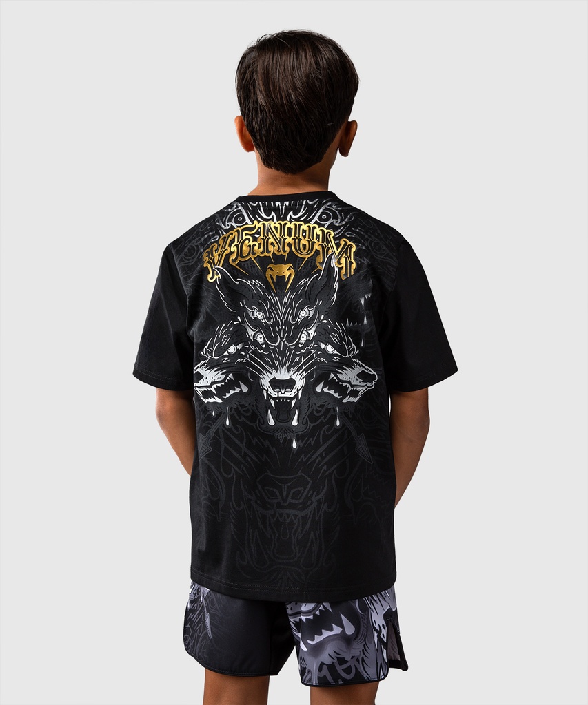 Venum T-Shirt Kids Wolf Atak, Schwarz-Grau