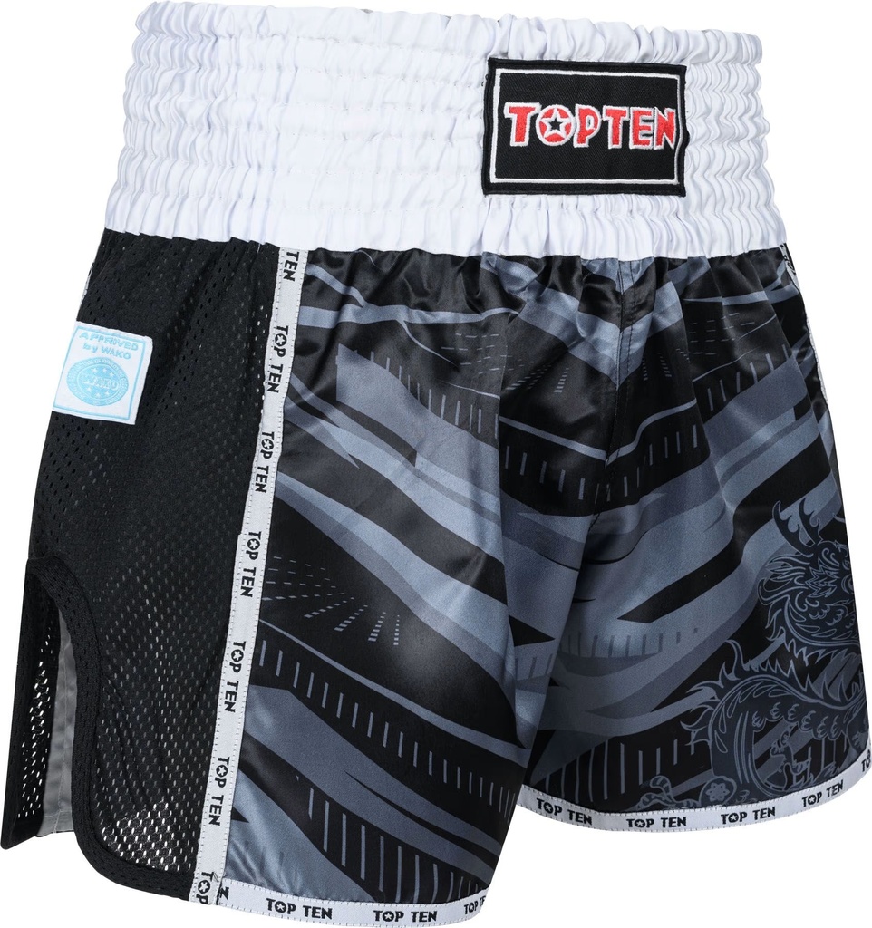 Top Ten Kickbox-Shorts WAKO Legacy25, Schwarz