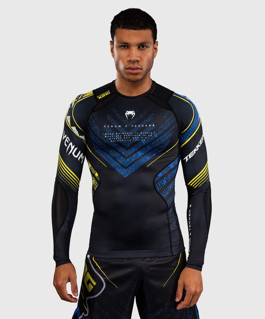 Venum Rash Guard Tekken 8 King, Schwarz-Gelb