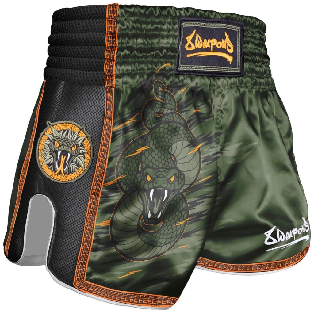 8Weapons Muay Thai Shorts Viper Kids, Grün-Schwarz