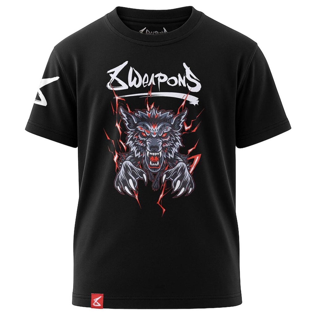 8Weapons T-Shirt Wolf Kids, Black-Red