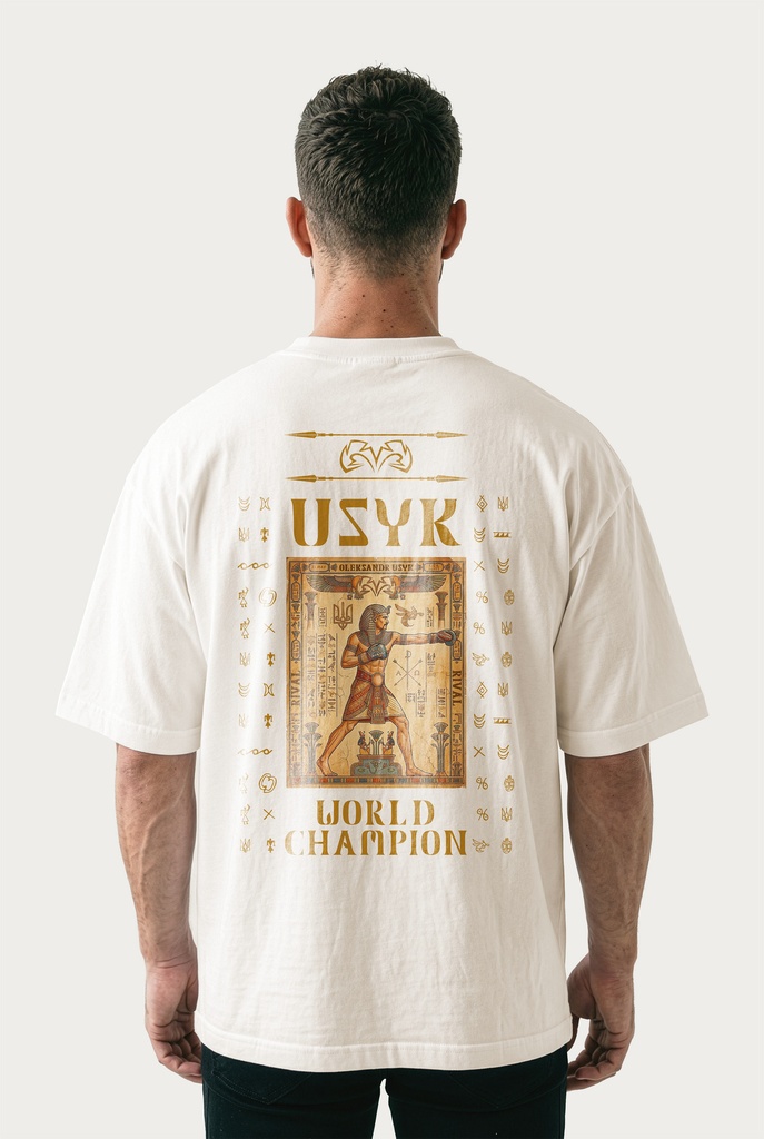 Rival T-Shirt Fighter X Usyk World Chamipon, Weiß