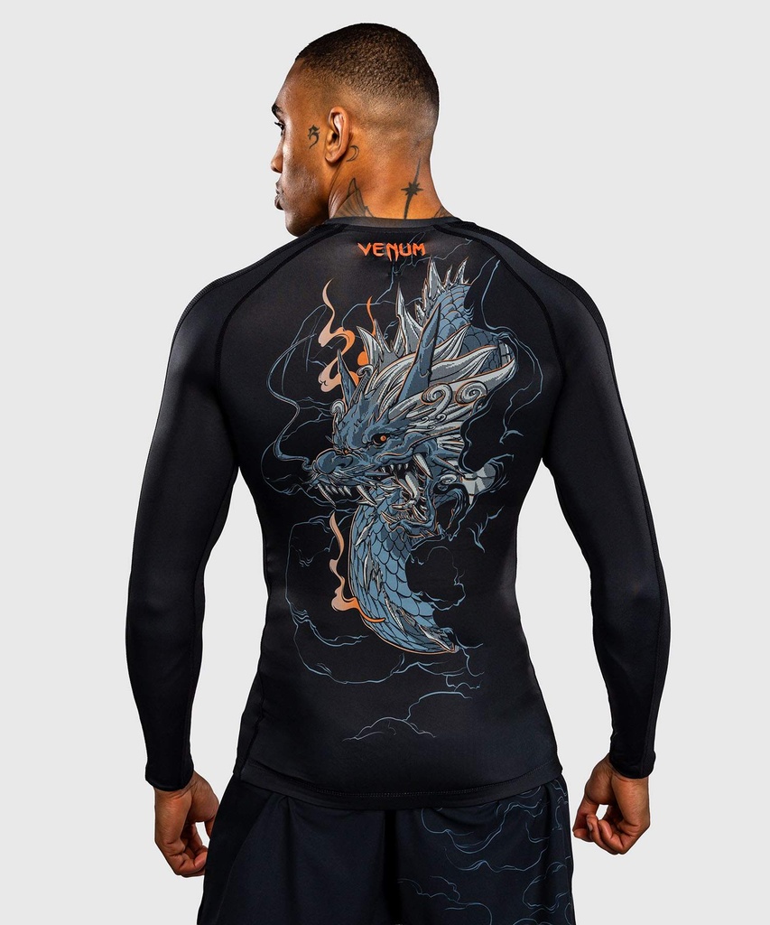 Venum Rash Guard Thunder Dragon, Schwarz-Kupfer