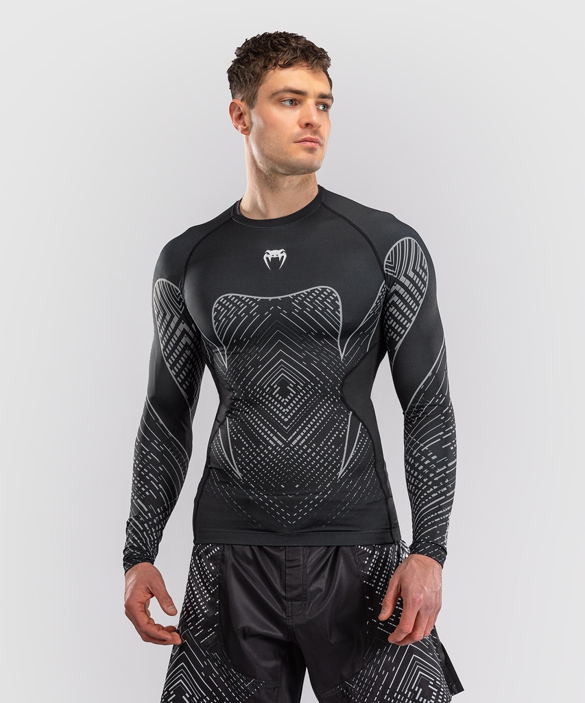Venum Rash Guard Midnight Fury, Black-Silver