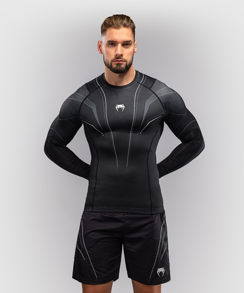 Venum Rash Guard Streamline, Schwarz-Weiss