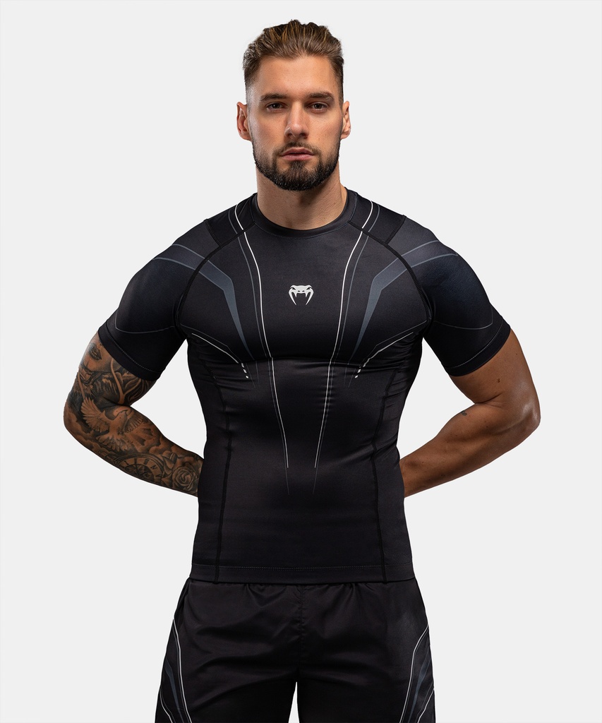Venum Rash Guard Streamline, Schwarz-Weiss