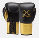 Sting Boxhandschuhe Pro Fight Evolution mit Schnürung, Schwarz-Gold